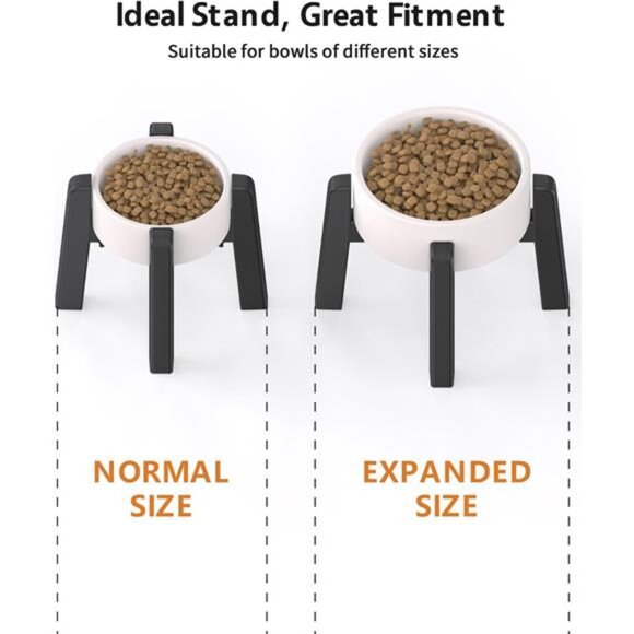 Dog Bowl Stand with Adjustable Width [Stand Only], Elevated Pet Water & Food - Picture 4 of 7